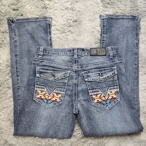 Men's Y2K Stylish Western Pocket True Luck Jeans Size 32×32